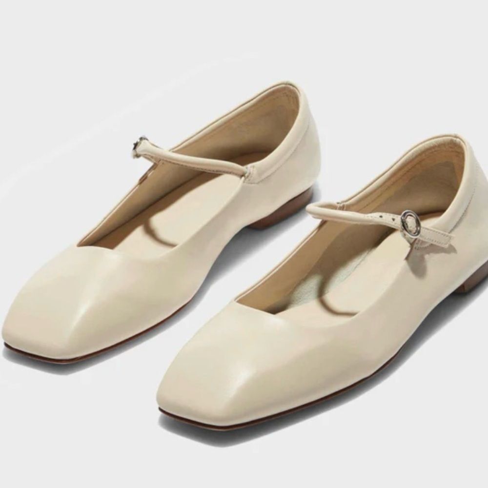 Aeyde Uma Creamy Nappa Leather Mary Jane Flats 12